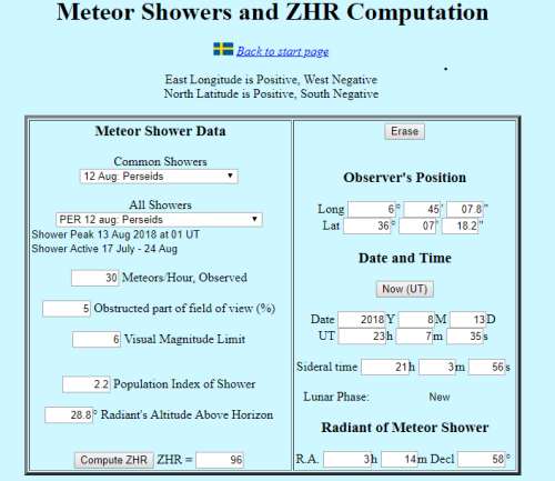 Sirius Perseids Shower August 2018 Algeria El Khroub Sigus